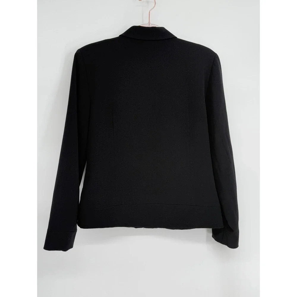 Sag Harbor Zipper Collar Jacket Blazer Womens Professional Business‎ Sz 10 Black